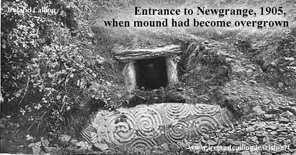 Entrance to Newgrange in 1905. Image Ireland Calling-600