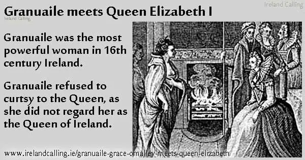 Grace O'Malley and Queen Elizabeth I. Image copyright Ireland Calling