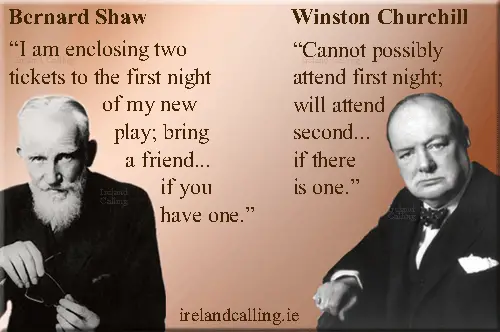 George Bernard Shaw and Winston Churchill. Image copyright Ireland Calling
