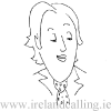 Cartoon illustration of Oscar Wilde. Image copyright Ireland Calling