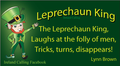 Leprechaun King haiku. Image copyright Ireland Calling. Poem copyright Lynn Brown