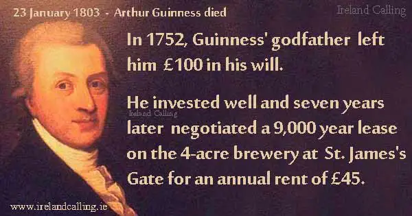 Arthur Guinness Image copyright Ireland Calling