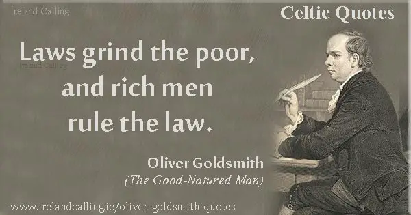 Oliver Goldsmith quote Image copyright Ireland Calling