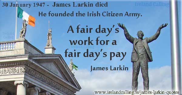 Jame Larkin quote Image copyright Ireland Calling