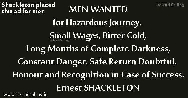 Shackleton advert  Image copyright Ireland Calling