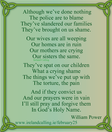 William-Power-poem graphic copyright Ireland Calling