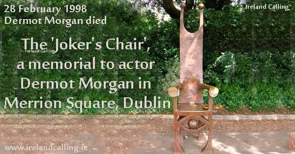 Dermot_Morgan_Memorial_Chair_photo Magnus Manske_CC2.5 Image Ireland Calling