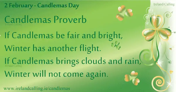 Candlemas proverb. Image copyright Ireland Calling