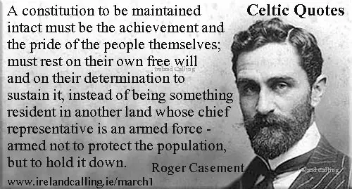 Roger Casement quote graphic copyright Ireland Calling